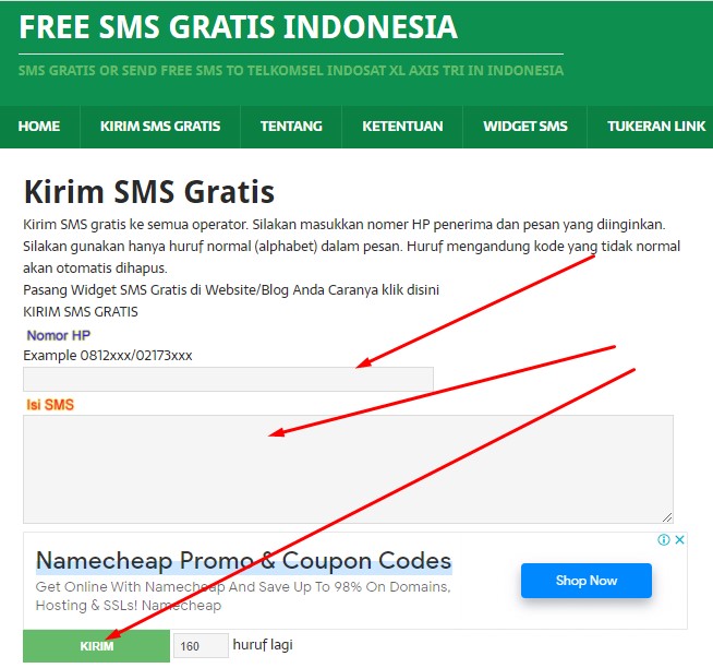 Cara mengirim SMS tanpa pulsa