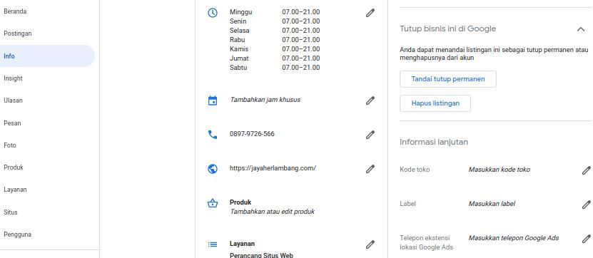 cara menghapus akun google bisnis