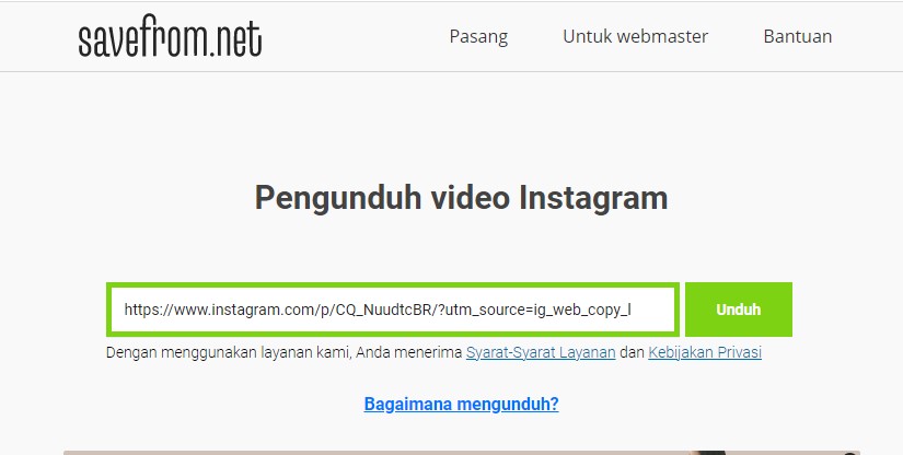 cara download video instagram