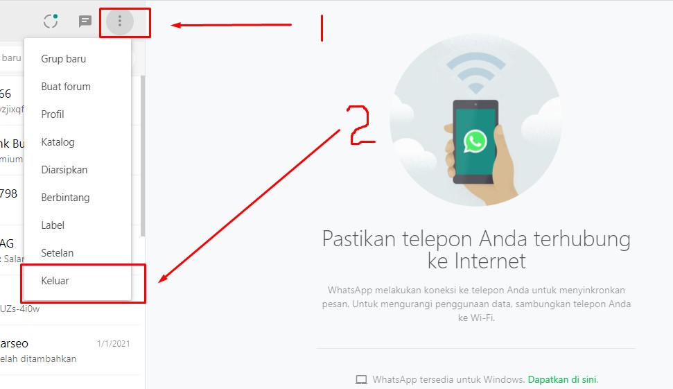 cara keluar dari whatsapp web di komputer cara keluar dari whatsapp web di komputer