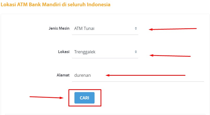 lokasi atm mandiri terdekat