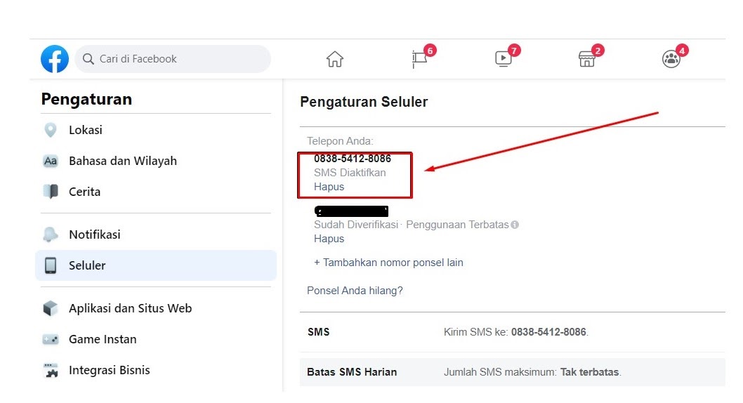 cara menghapus nomor telepon utama di facebook Cara Mengganti Nomor Telepon Di Facebook