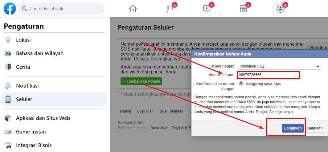 mengubah no telp Cara mengubah no telp Di Facebook