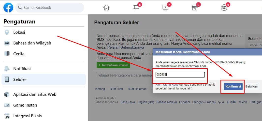 cara ganti nomor fb tapi lupa kata sandi Cara Mengubah no telp Di Facebook